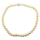 Mikimoto Ginza Champagne South Sea Pearl Gold Diamond Necklace