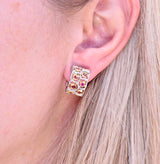 Buccellati Two Color Gold Ruby Wide Hoop Earrings