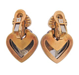 Bulgari Doppio Cuore Gold Steel Earrings - Oak Gem
