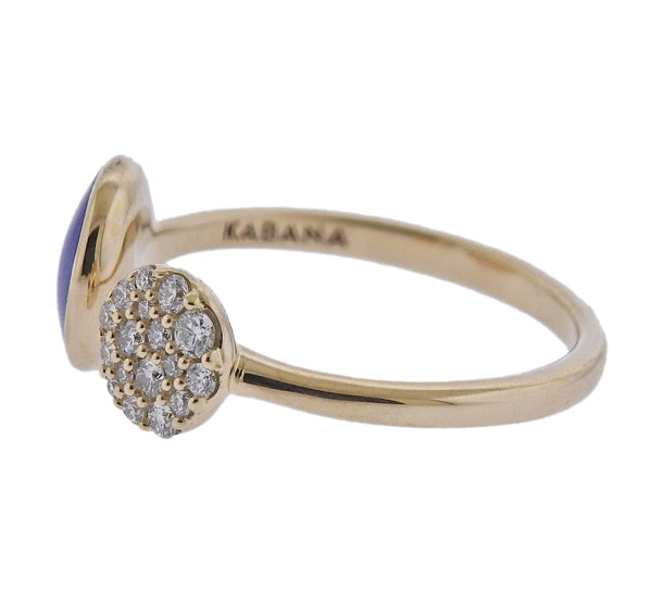 Kabana Gold Lapis Diamond Ring