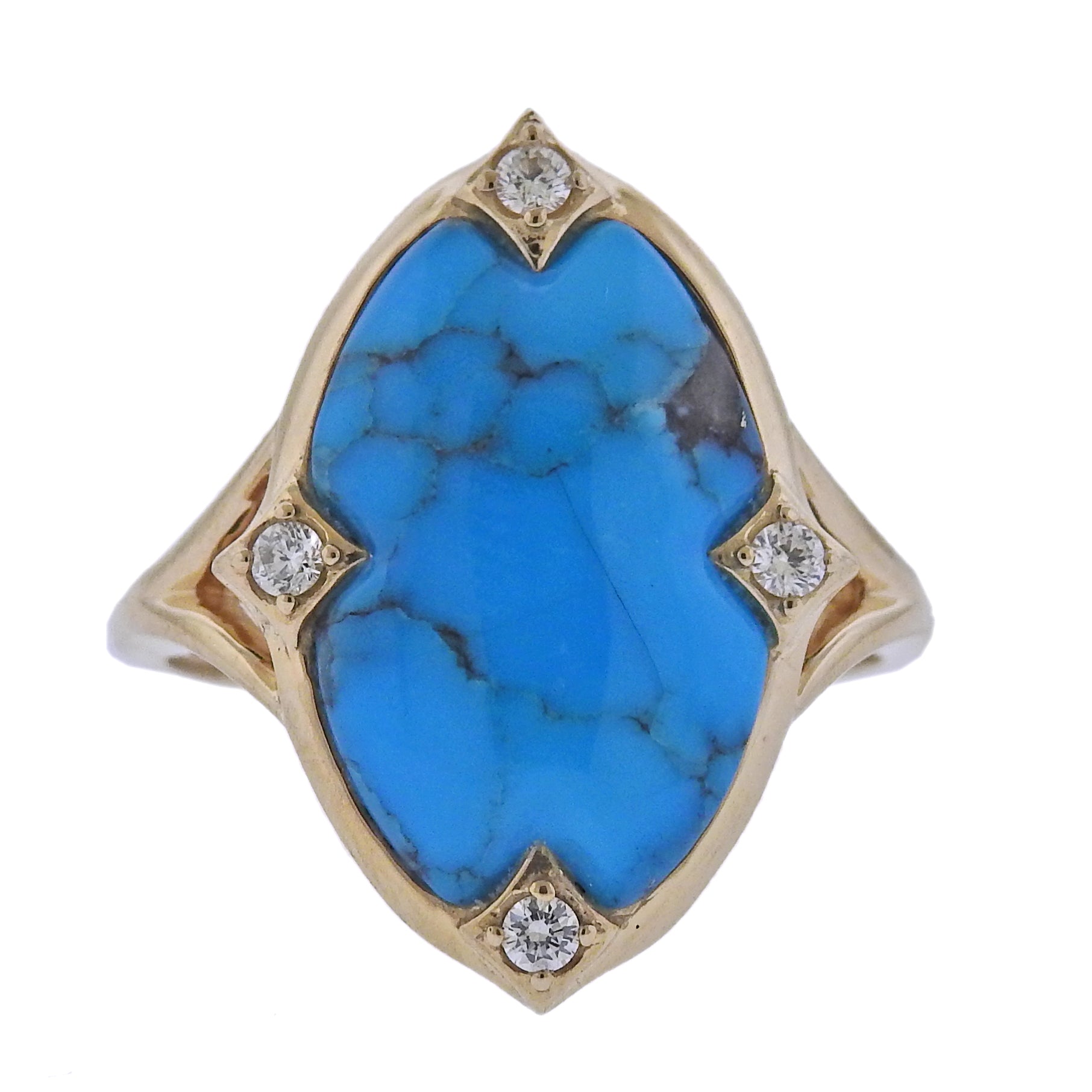 Kabana Gold Kingman Turquoise Diamond Ring