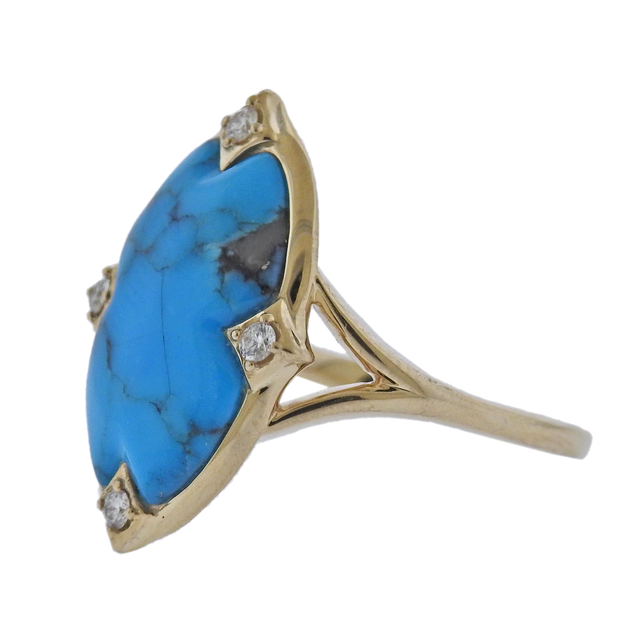 Kabana Gold Kingman Turquoise Diamond Ring