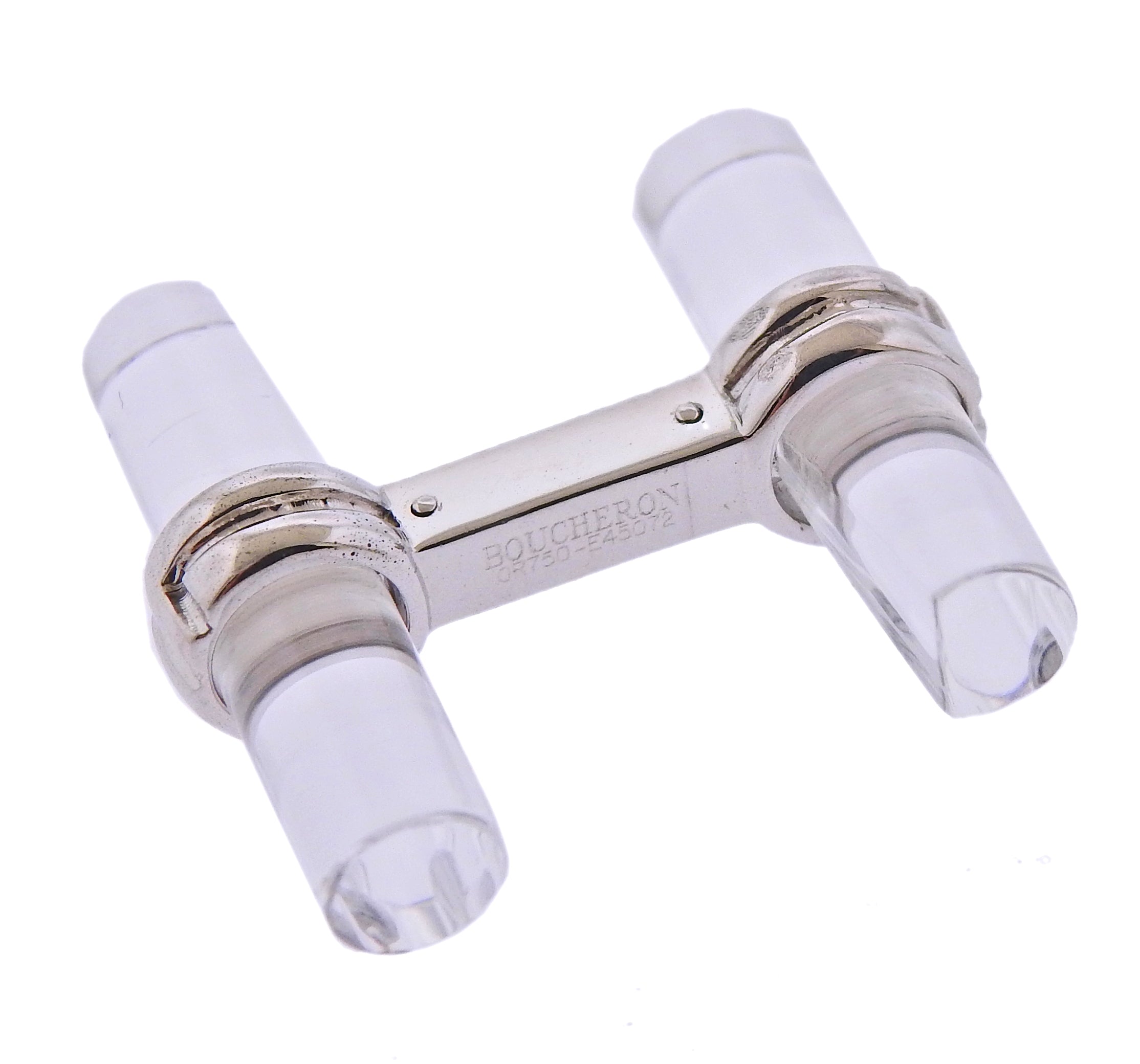 Boucheron Paris Crystal Gold Bar Cufflinks - Oak Gem