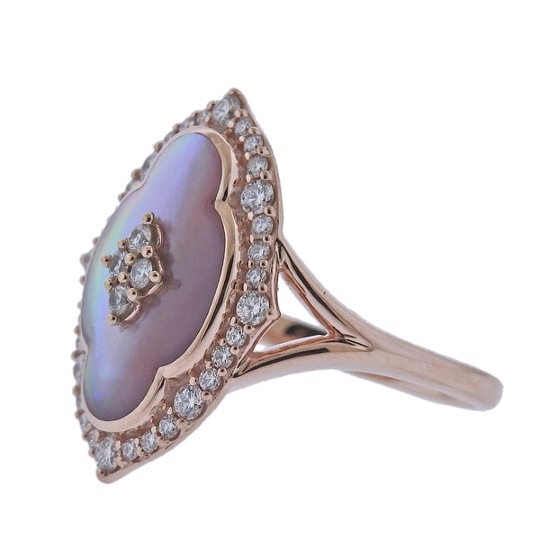 Kabana Rose Gold Mother of Pearl Diamond Ring