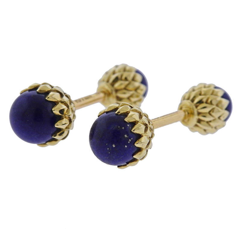 Tiffany & Co 18K Yellow Gold Lapis Lazuli Earrings