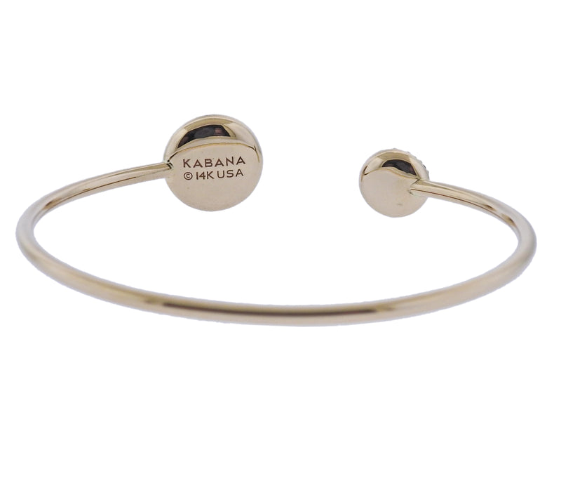 Kabana Gold Lapis Diamond Cuff Bracelet