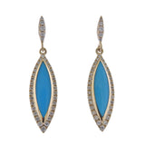 Kabana Gold Diamond Turquoise Earrings