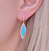 Kabana Gold Diamond Turquoise Earrings