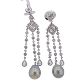 Assael South Sea Tahitian Pearl Diamond Gold Chandelier Earrings - Oak Gem