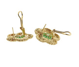 Buccellati Carved Jade Diamond Gold Flower Earrings - Oak Gem