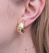 Seaman Schepps Madison Reversible Wood Gold Buckle Earrings