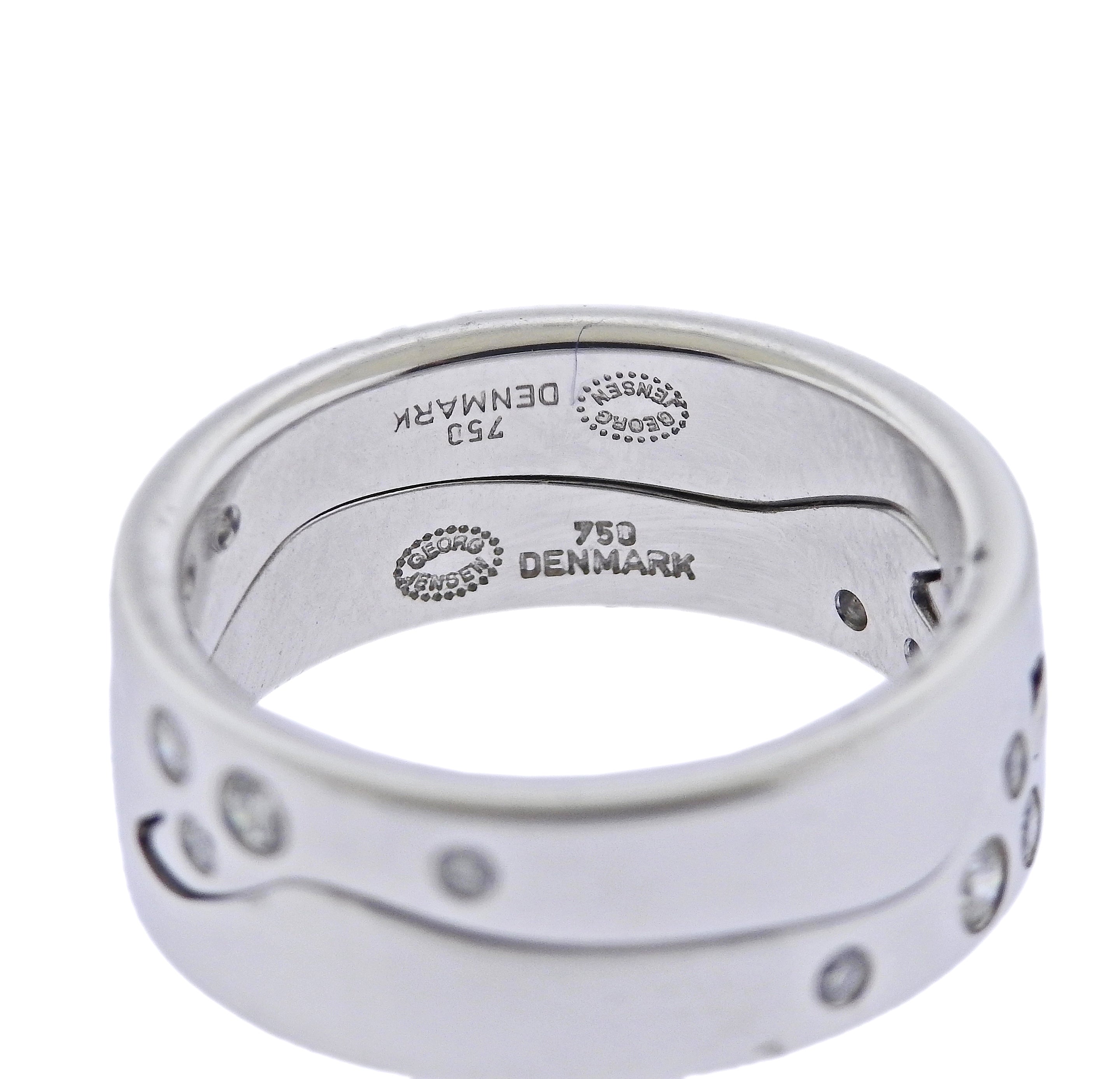 Georg Jensen Fusion White Gold Diamond Puzzle Ring Set #1367