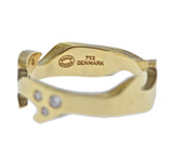 Georg Jensen Fusion Yellow Gold Diamond Puzzle Ring Set #1368 AA