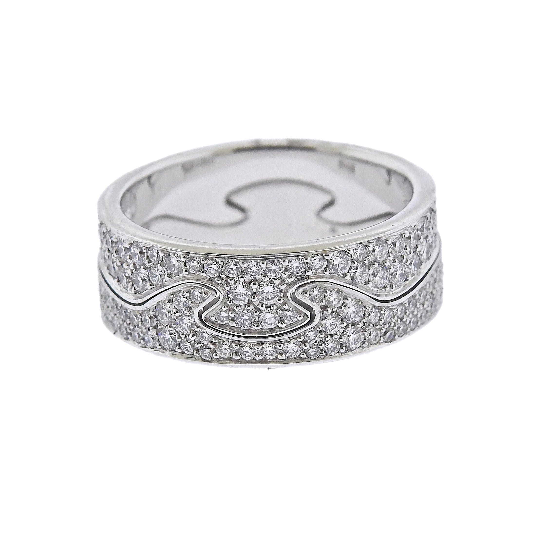 Georg Jensen Fusion White Gold Diamond Puzzle Ring Set #1368 A