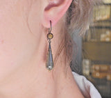 Castellani Gold Silver Granulated Filigree Teardrop Earrings - Oak Gem