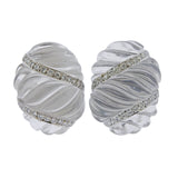David Webb Crystal Diamond Gold Platinum Earrings - Oak Gem