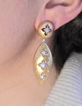 Buccellati Gold Macri Giglio Diamond Drop Earrings
