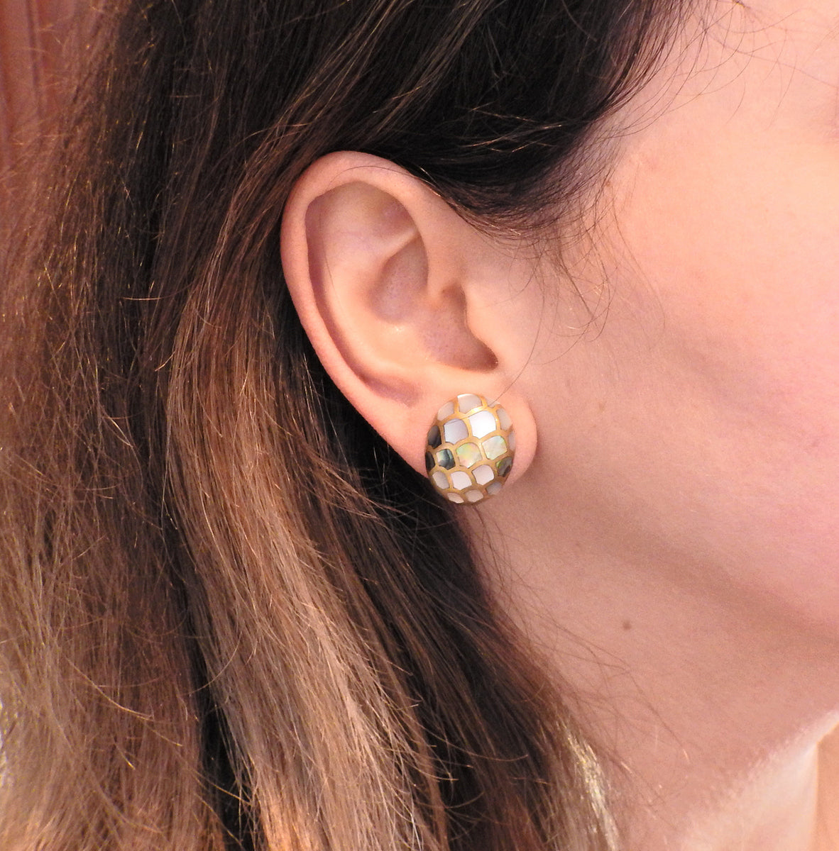 Angela Cummings Abalone Gold Earrings - Oak Gem