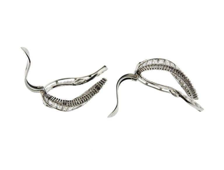 Iconic 1950s Diamond Platinum Earrings - Oakgem.com