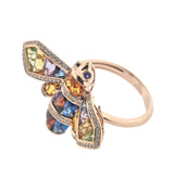 Bellarri Queen Bee Rose Gold Diamond Multi Gemstone Ring