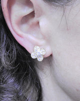 Van Cleef & Arpels Trefle Clover Diamond Yellow Gold Earrings