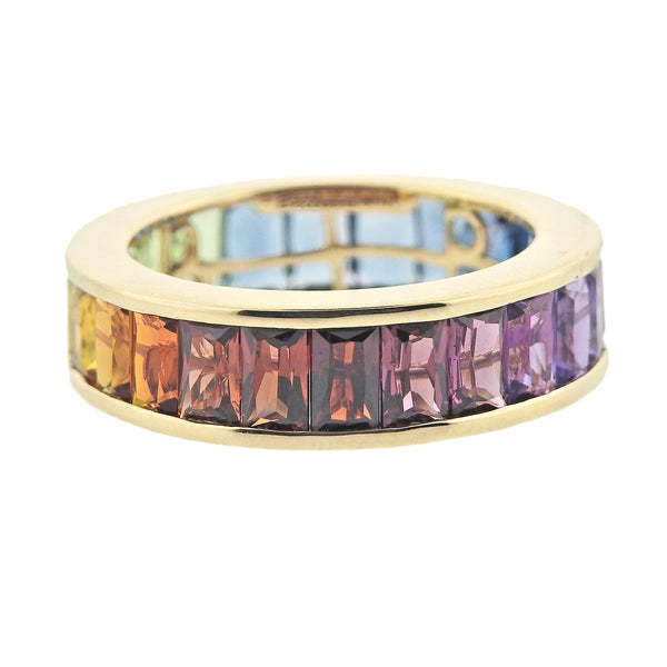 Bellarri Eternal Love Multi Gemstone Gold Band Ring