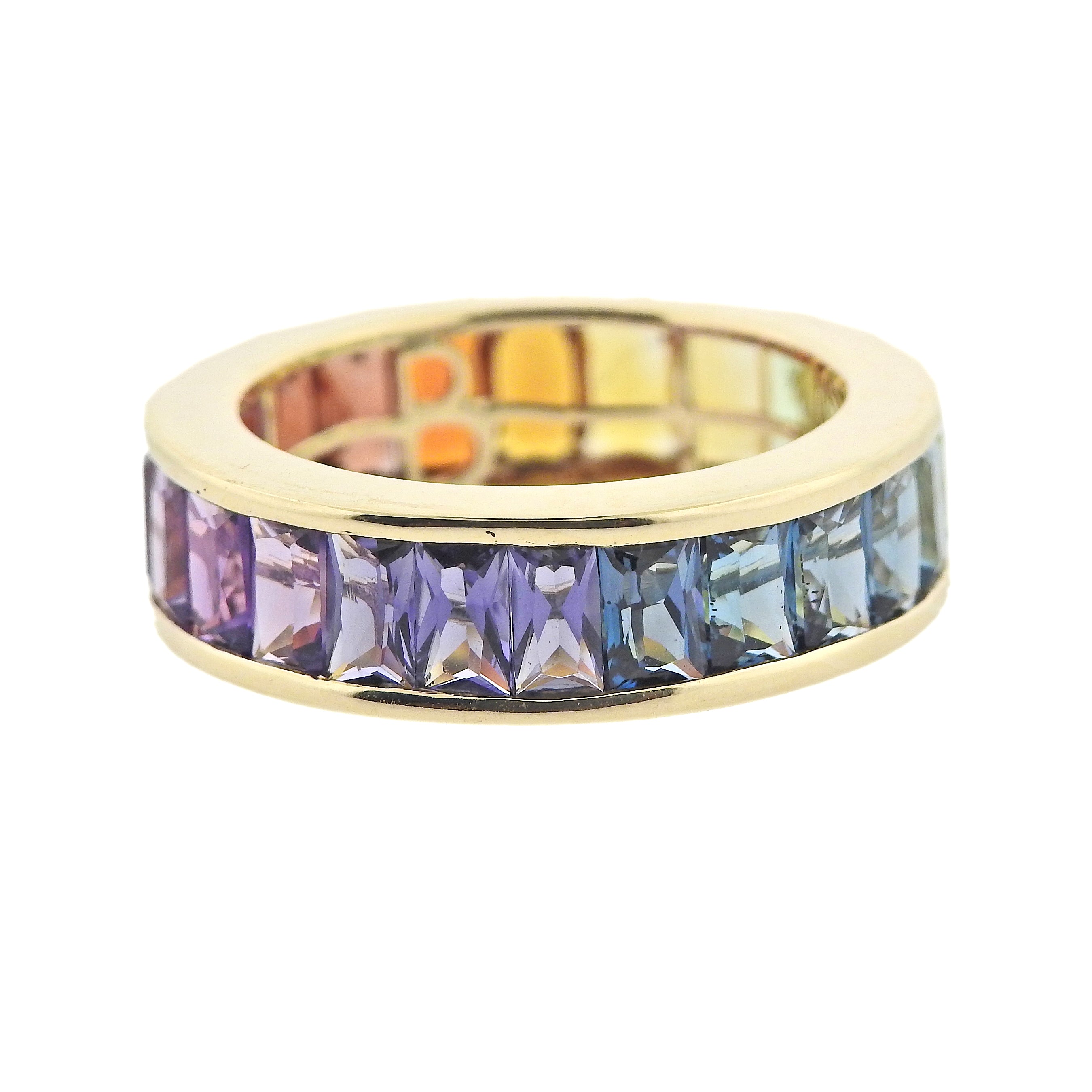Bellarri Eternal Love Multi Gemstone Gold Band Ring