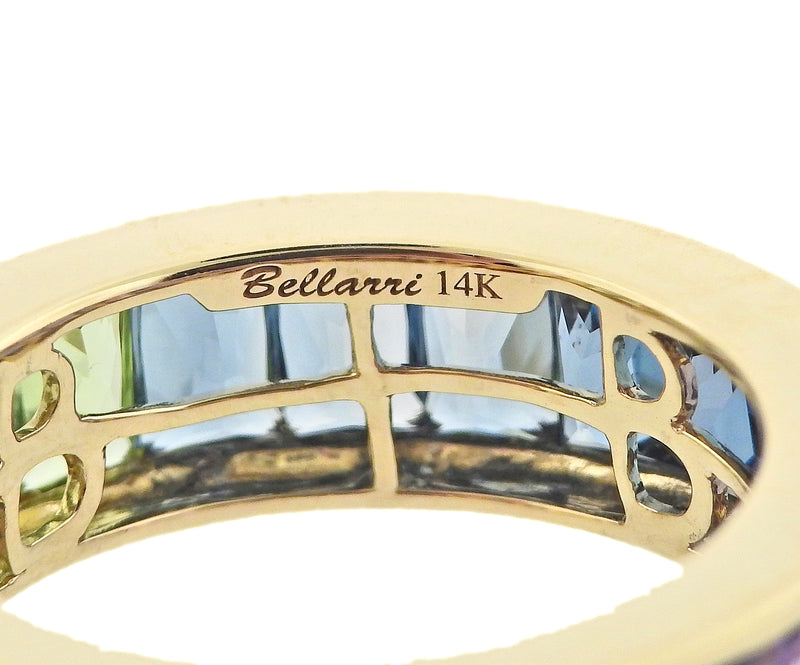 Bellarri Eternal Love Multi Gemstone Gold Band Ring