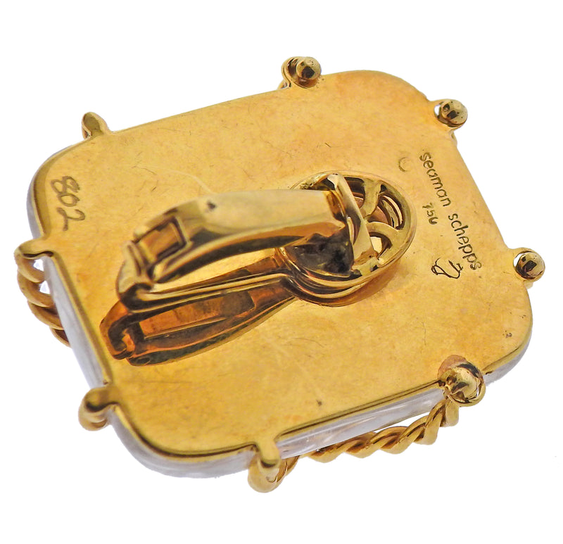 Seaman Schepps Crystal Gold Large Cage Earrings - Oak Gem