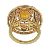 Bucherer Gold Diamond Citrine Sapphire Cocktail Ring