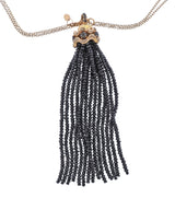 Bucherer Rose Gold Diamond Spinel Onyx Tassel Pendant Necklace