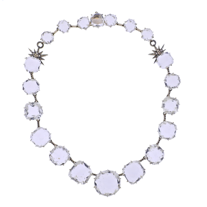 H. Stern Moonlight Diamond Crystal Gold Necklace