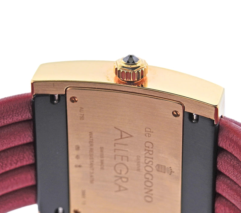De Grisogono Allegra Gold Ruby Pink Sapphire MOP Watch 3995 13