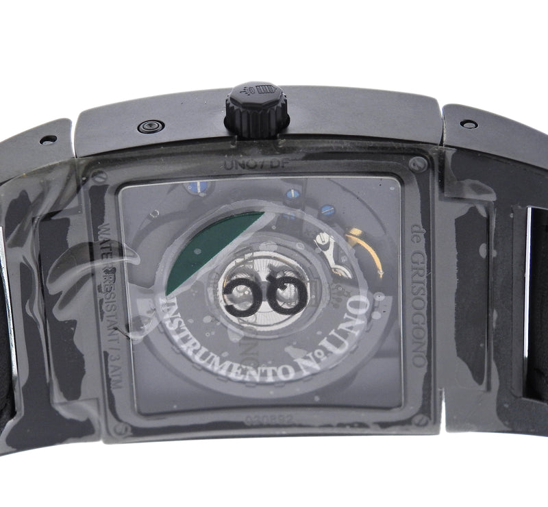 De Grisogono Instrumentino Uno Black Diamond Steel Watch 20892S/N