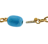 Trianon Lisbon Baroque Pearl Turquoise Gold Long Necklace - Oak Gem