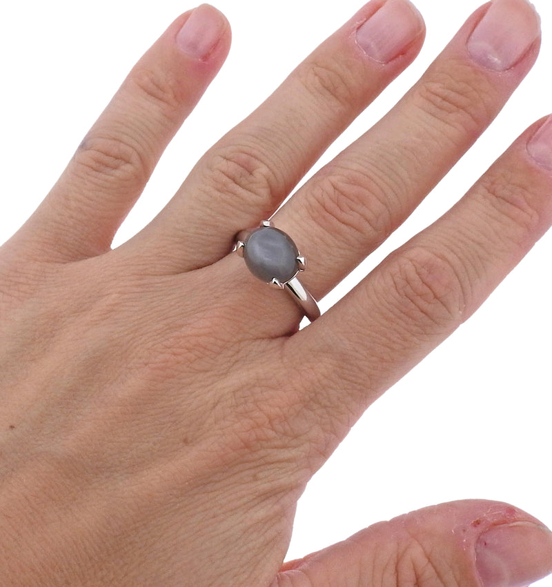 Bucherer Gold 4.75ct Grey Moonstone Ring