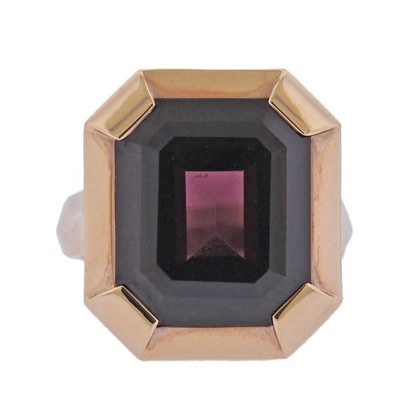 Bucherer Rose Gold 4.18ct Garnet Ring