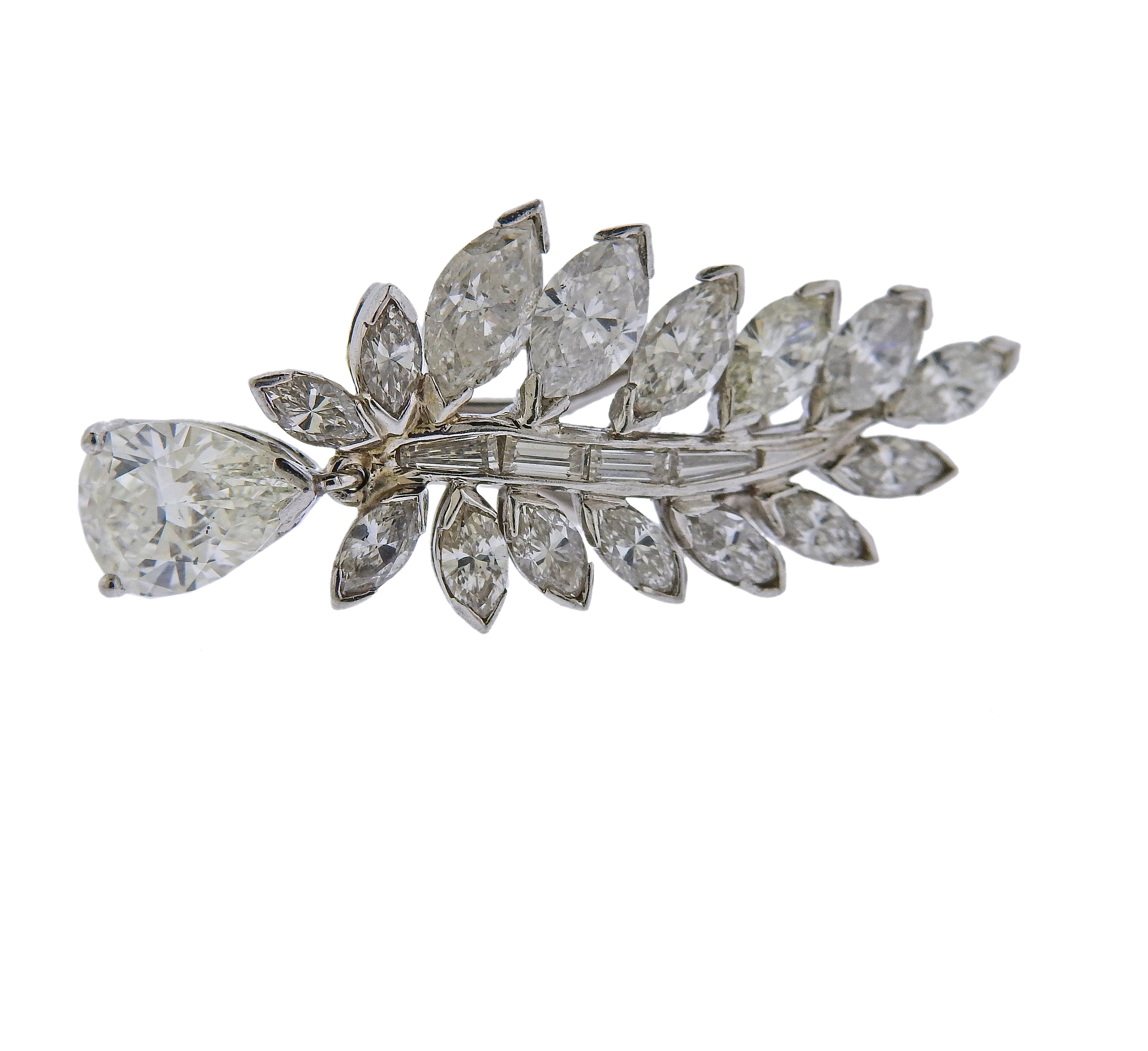 Iconic Mid Century 7 Carats Diamond Platinum Earrings - Oak Gem