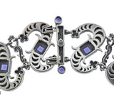 Mitchell Peck Silver Gold Iolite Necklace Bracelet Earrings Brooch Suite - Oak Gem