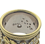 Elizabeth Gage Diamond Gold Wide Band Ring