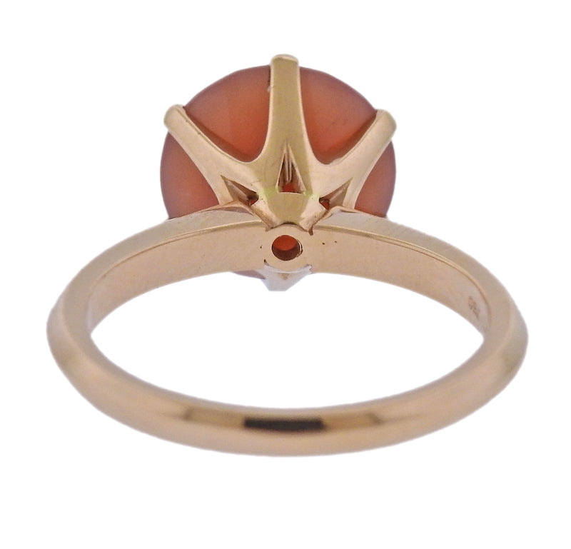 Bucherer Rose Gold 2.70ct Peach Moonstone Ring