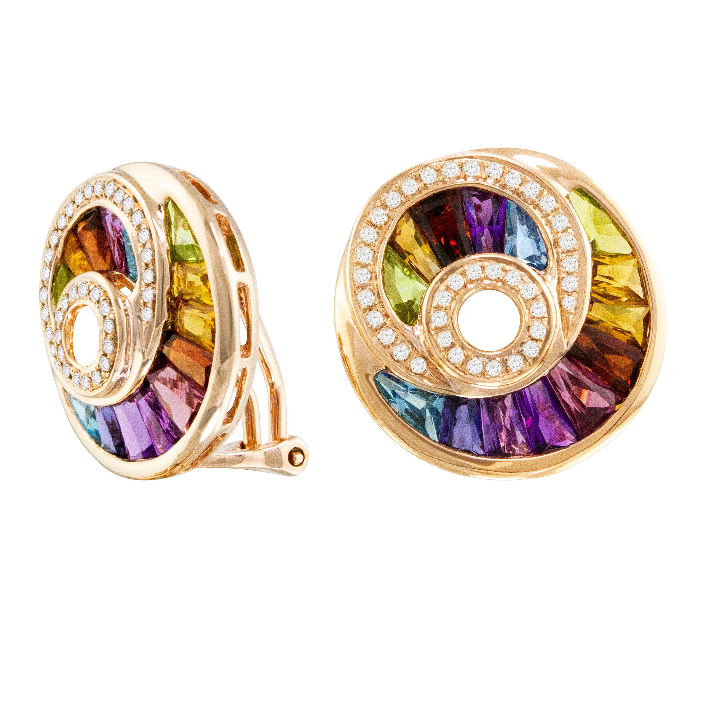 Bellarri The Cove Multi Gemstone Diamond Gold Earrings
