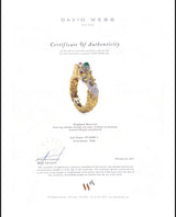 David Webb Diamond Ruby Emerald Gold Platinum Elephant Bracelet