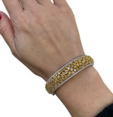 Hana 11.78 Carat Fancy Yellow White Diamond Gold Bangle Bracelet