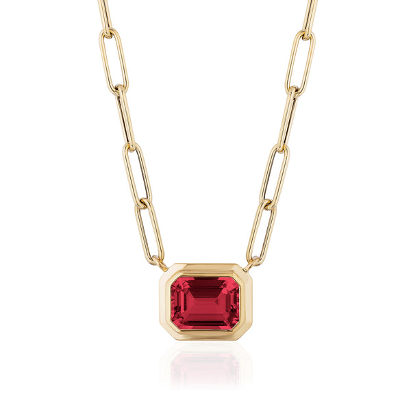 Goshwara Manhattan Garnet Gold Link Necklace