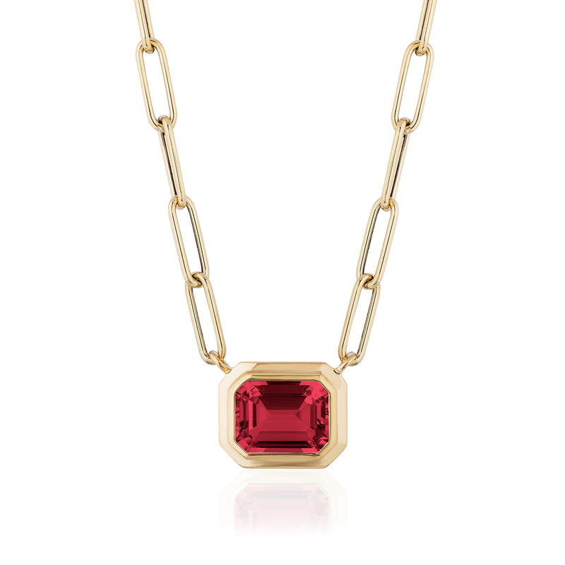 Goshwara Manhattan Garnet Gold Link Necklace