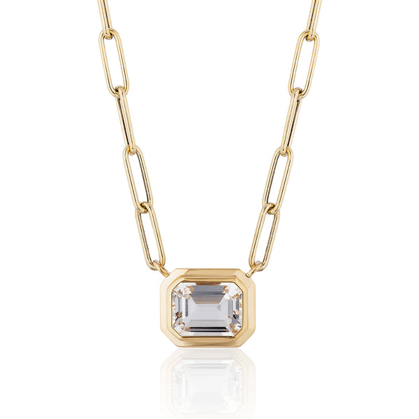Goshwara Manhattan Rock Crystal Gold Link Necklace