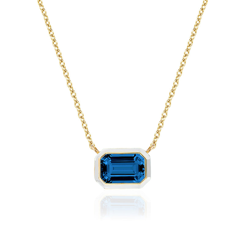 Goshwara Queen London Blue Topaz Enamel Necklace