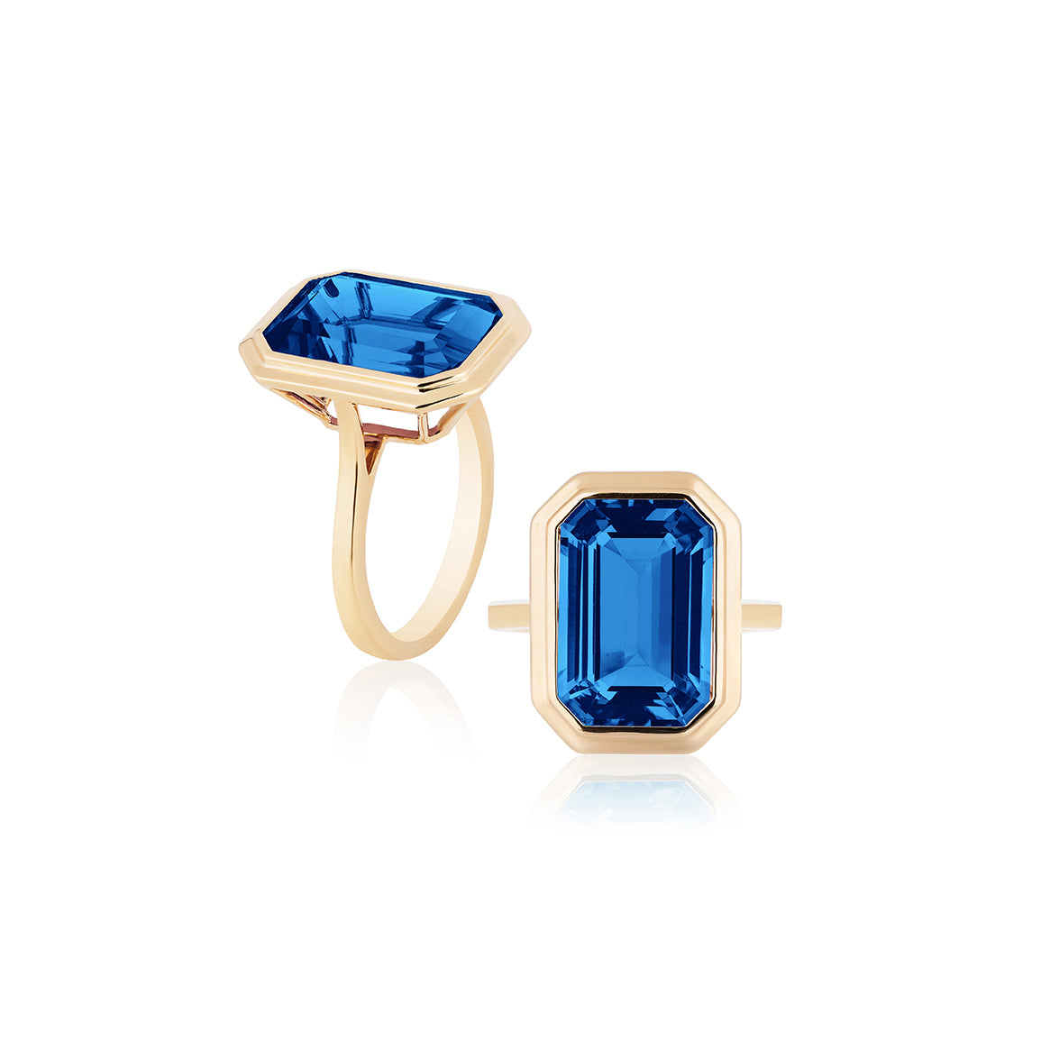 Goshwara Manhattan London Blue Topaz Cocktail Ring