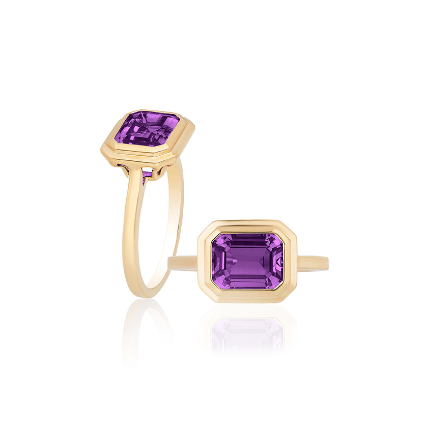 Goshwara Manhattan Amethyst Cocktail Ring
